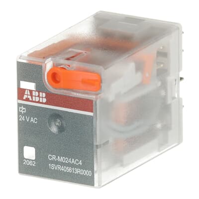 CR-M024AC4 Pluggable interface relay 4c/o, A1-A2=24VAC, 250V/6A 1SVR405613R0000