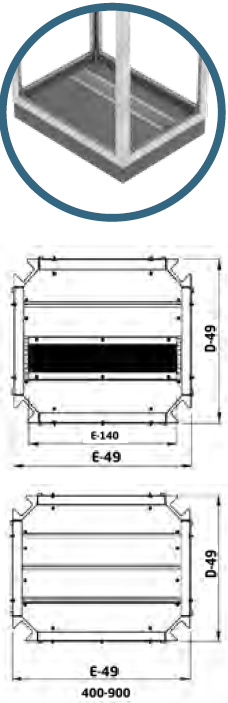 ქვედა ძირი ნაკრები 600x600 მმ 01.A.AOT.M.6060