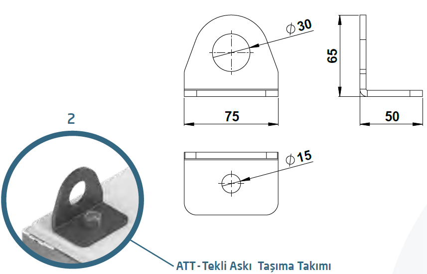 ATT - Lifting set single panel A.SET.ATT002.0