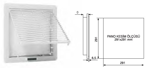 325x325 GRAY GRILLE WITH FILTER IP 54 V02 325 003